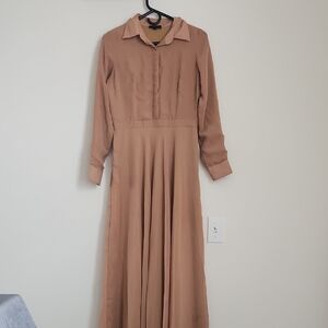 Haute Hijab Tan Maxi Dress